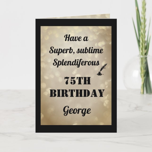 Personalized 75th Birthday Folded Greeting Card (Front)