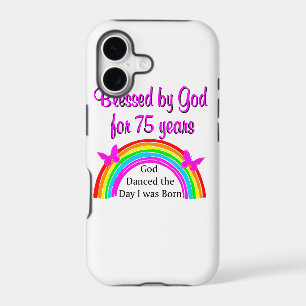 PERSONALIZED 75TH BIRTHDAY RAINBOW DESIGN