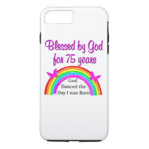 PERSONALIZED 75TH BIRTHDAY RAINBOW DESIGN Case-Mate iPhone CASE