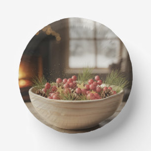 Personalized 7" Holiday Paper Bowl Set Paper Plate