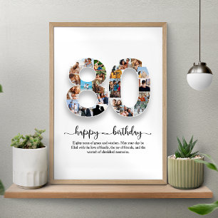 Personalized 80th Birthday Collage Poster