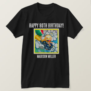 Personalized 80th Milestone Photo Birthday T-Shirt