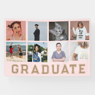 Personalized 8 Photos Graduation Graduate Party Banner