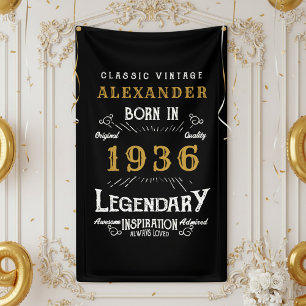 Personalized 90th Birthday Born 1936 Retro Party Banner