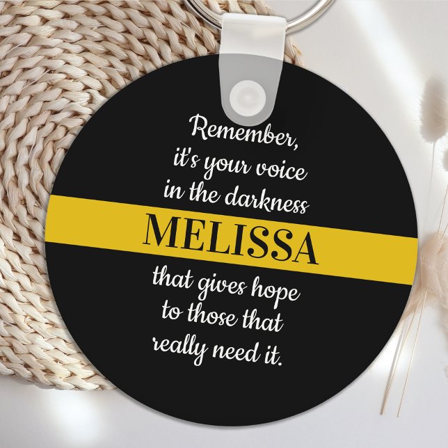 Personalized 911 Dispatcher Thin Gold Line  Key Ring (Creator Uploaded)