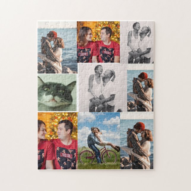 Personalized 9 Photo Collage Jigsaw Puzzle (Vertical)