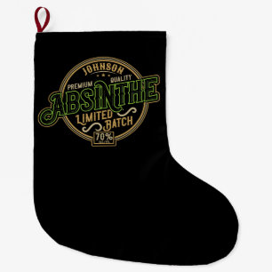 Personalized Absinthe Herbal Spirit Liquor Label Large Christmas Stocking