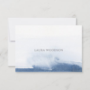 Personalized Abstract Blue Watercolor  Card