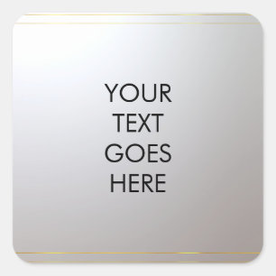 Personalized Add Your Text Here Gold Silver Square Sticker