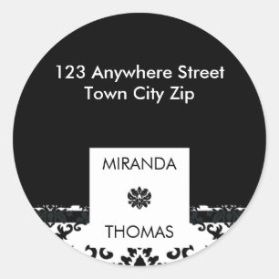 PERSONALIZED ADDRESS LABEL :: damask colours 10B