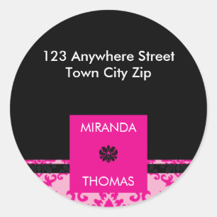 PERSONALIZED ADDRESS LABEL :: damask colours 2B