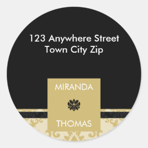 PERSONALIZED ADDRESS LABEL :: damask colours 3B