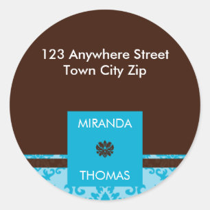 PERSONALIZED ADDRESS LABEL :: damask colours 4B