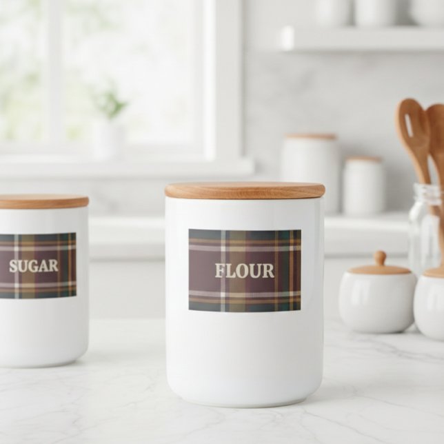 Personalized Adhesive Jar Label - Brown and Plum  (Creator Uploaded)