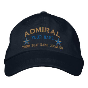 Personalized Admiral Stars Ball Cap Embroidery