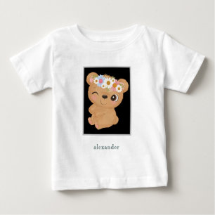 Personalized Adorable Baby Bear Baby T-Shirt