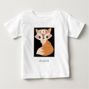 Personalized Adorable Baby Fox Baby T-Shirt