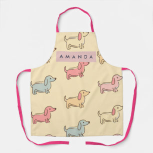 Personalized Adorable Dachshund Dog Pattern Apron