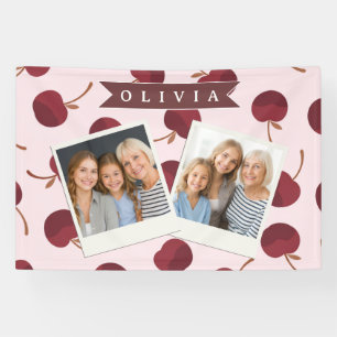 Personalized Aesthetic Cherry Pattern Name Gift Banner