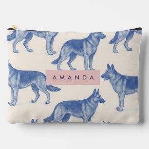 Personalized Aesthetic German Shepherd Pattern Accessory Pouch