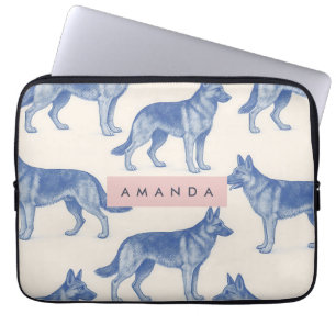 Personalized Aesthetic German Shepherd Pattern Laptop Sleeve