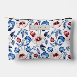 Personalized Aesthetic Patriotic Wildflowers Accessory Pouch