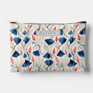 Personalized Aesthetic Patriotic Wildflowers Accessory Pouch