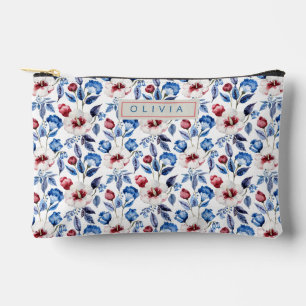 Personalized Aesthetic Patriotic Wildflowers Accessory Pouch