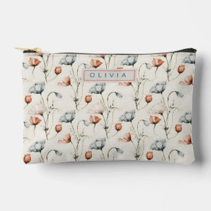 Personalized Aesthetic Patriotic Wildflowers Accessory Pouch