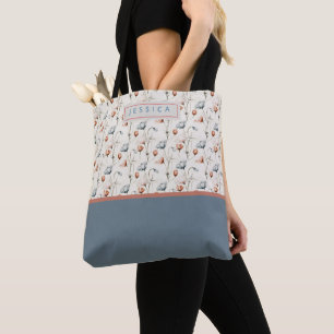 Personalized Aesthetic Patriotic Wildflowers Tote Bag