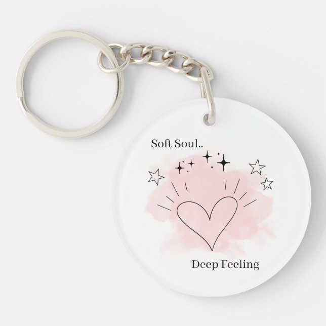 Personalized Aesthetic Watercolor Keychain (Front)