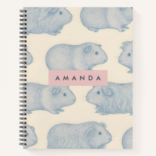 Personalized Aesthetically Cute Guinea Pigs Patter Notebook