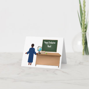 Personalized African-American Boy Kindergarten Card