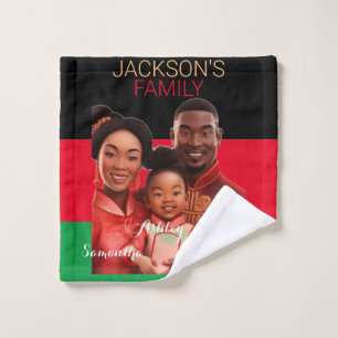 Personalized african American family,black history Bath Towel Set