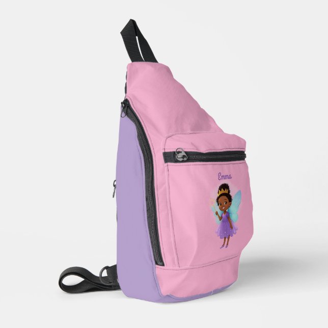 Personalized African Fairy Girl Sling Bag (Left Corner)