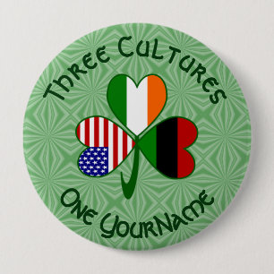 Personalized African Irish American Shamrock 10 Cm Round Badge