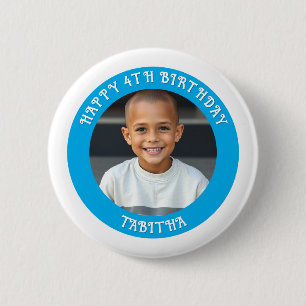 Personalized Age, Name and Photo Birthday 6 Cm Round Badge