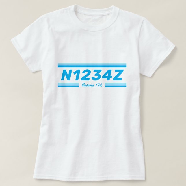 Personalized Aircraft Number  T-Shirt (Design Front)