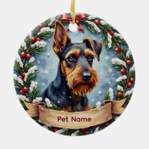 Personalized Airedale Terrier Christmas Ceramic Tree Decoration