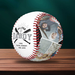 Personalized “All Star Daddy” Black White Baseball