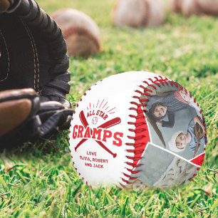 Personalized “All Star Gramps” Red Baseball