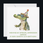 Personalized Alligator Birthday Card Son Grandson<br><div class="desc">Personalized Alligator Birthday Card Edit all text to meet your needs</div>