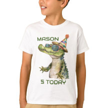 Personalized Alligator Birthday T-shirt Wild Party