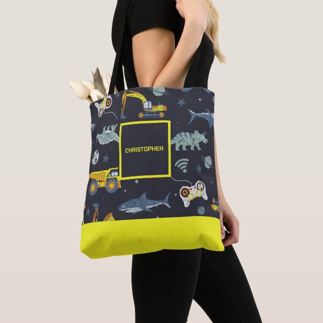 Personalized Allover Kids Favorites Tote Bag (Close Up)