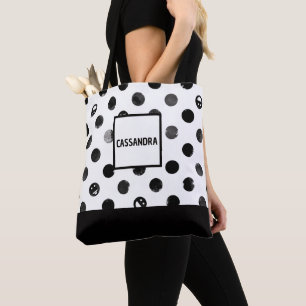 Personalized Allover Polka Dot Tote