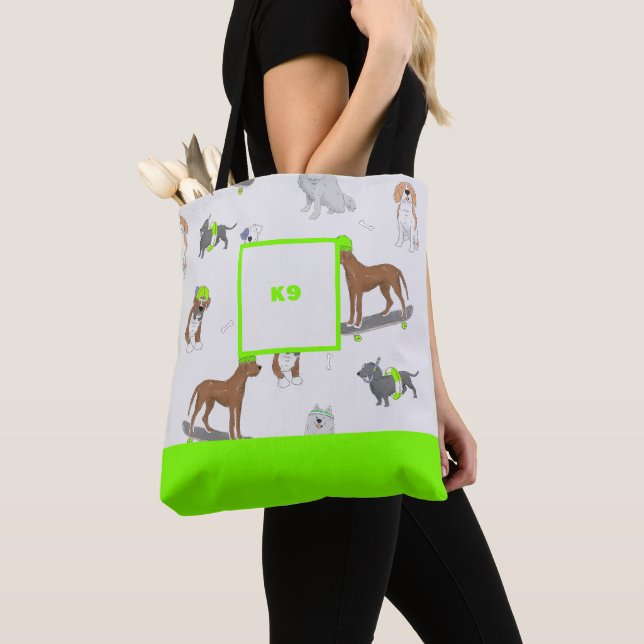 Personalized Allover printed Dog Tote Bag (Close Up)