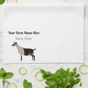 Personalized Alpine Dairy Goat Tea Towel