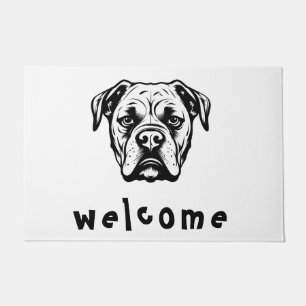 Personalized American Bulldog Black and White Doormat