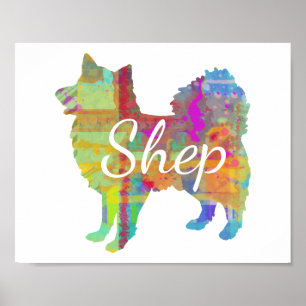 Personalized American Eskimo Dog Art Print Poster
