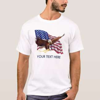 PERSONALIZED AMERICAN FLAG EAGLE CUSTOM WORDING T-Shirt